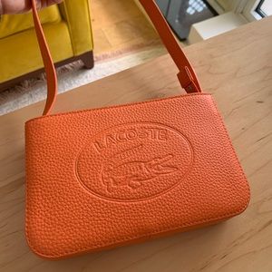 Lacoste Orange Leather Baguette Bag | Brand New